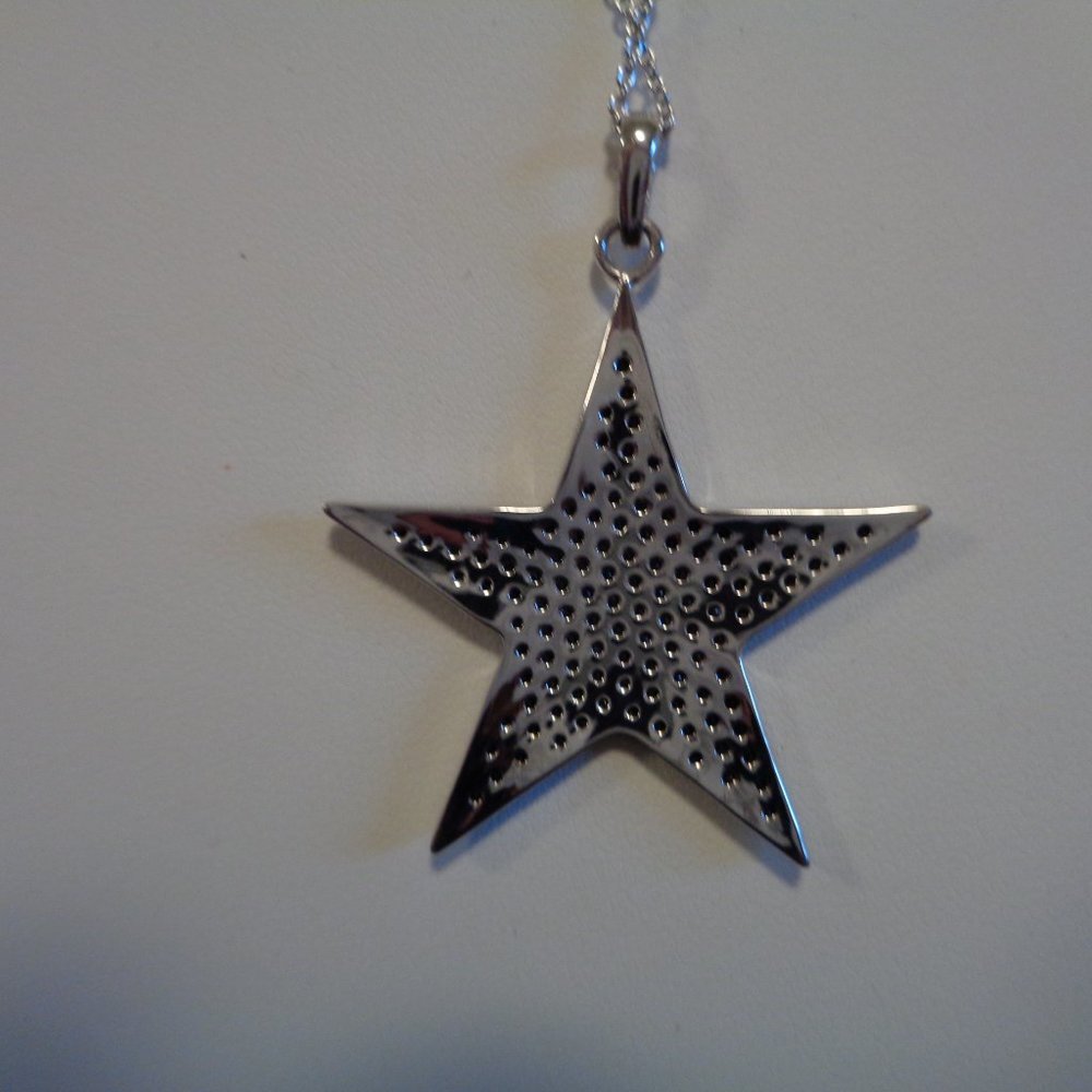 Black Spinel Sterling Silver Star Pendant w/Chain NIB - Picture 5 of 12